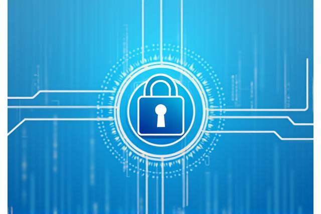 Digital lock icon over a network background, representing data security and privacy protection.