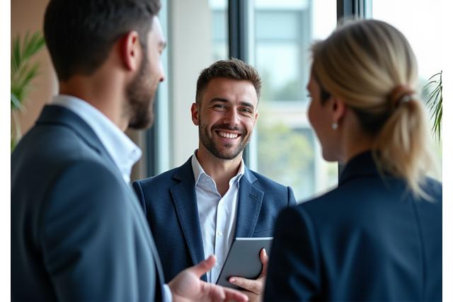 Professional team working together in a modern office, representing SwissExpat Tax Advisors.